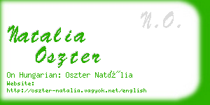 natalia oszter business card